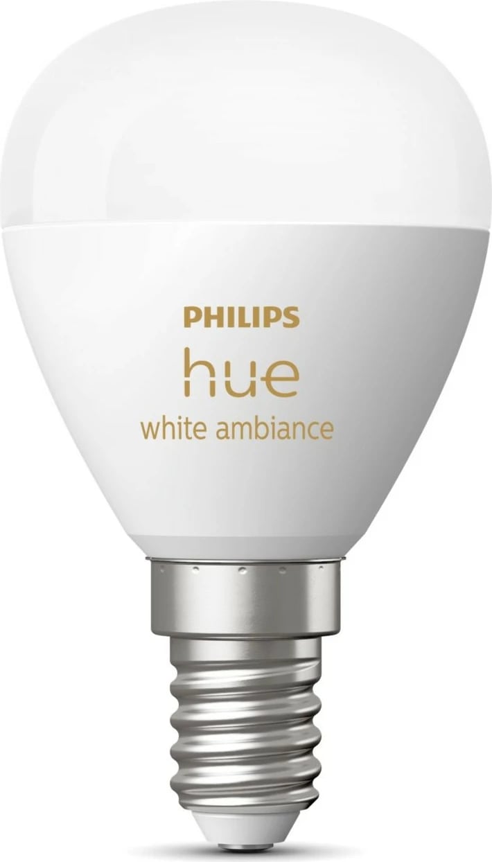 Llambë e mençur Philips Hue White ambience Lustre, Bluetooth, LED, E14, P45, Bardhë Llambë e mençur Philips Hue White ambience Lustre, Bluetooth, LED, E14, P45, Bardhë