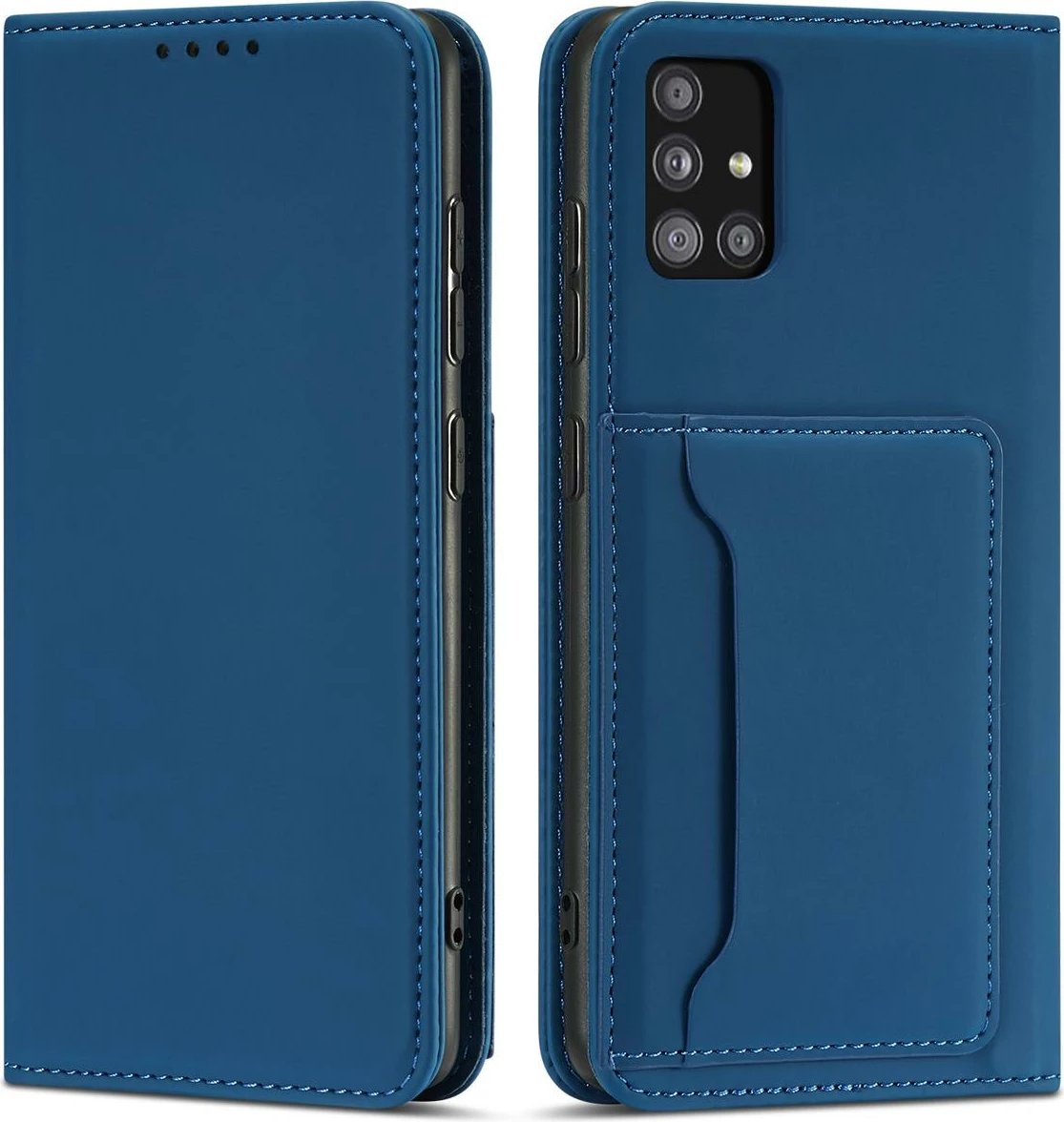 Mbështjellës Hurtel Magnet Card Case për Xiaomi Redmi Note 11 Pro, me xhepa kartelash, Kaltër