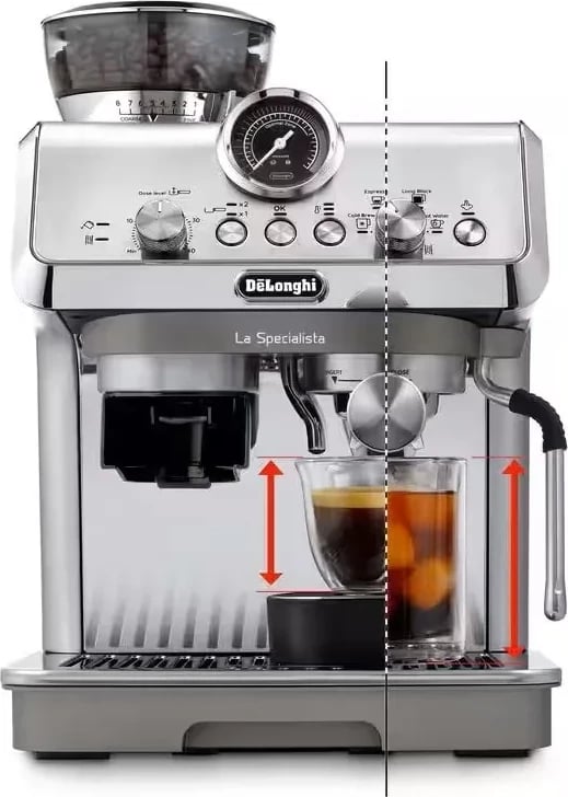 Aparat kafeje DeLonghi Arte Evo EC9255.M, presion piston, 1700ml, 15 bar, argjendtë