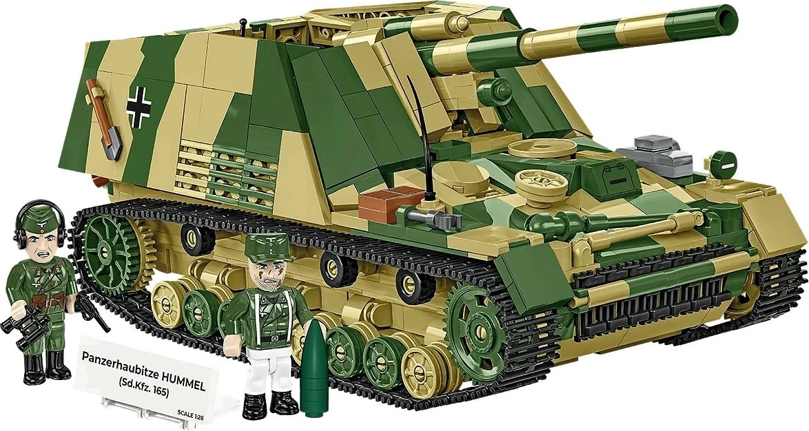 Set blloqesh ndërtimi, Cobi, Panzerhaubitze Hummel COBI-2663, 1118 pjesë, shkallë 1:28, me 2 figura