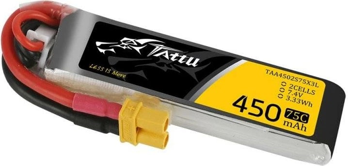 Bateri Tattu 450mAh 7.4V 75C 2S1P Long XT30