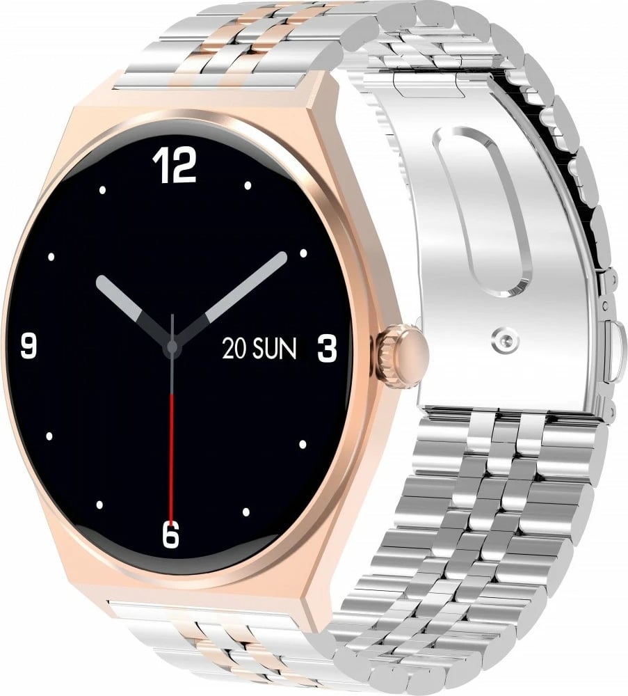 Smartwatch EcoWatch EW05 GOLD, 1.43'' AMOLED, Bluetooth, rripa silikon & metal, Ari