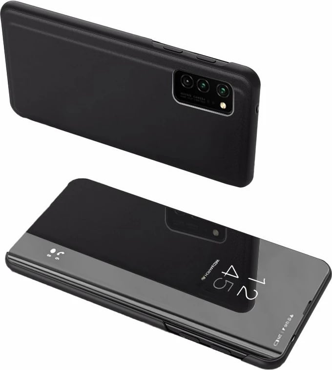 Mbështjellës Hurtel Clear View Case për Samsung Galaxy A72 4G, i zi