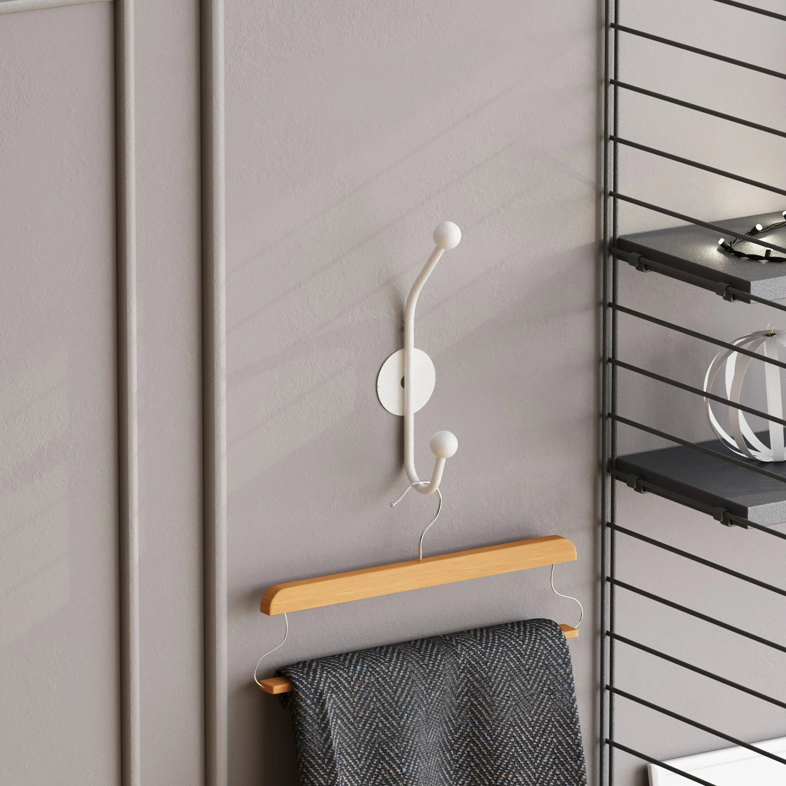 Varëse muri metalike Wallity, model Rhino-B, e bardhë