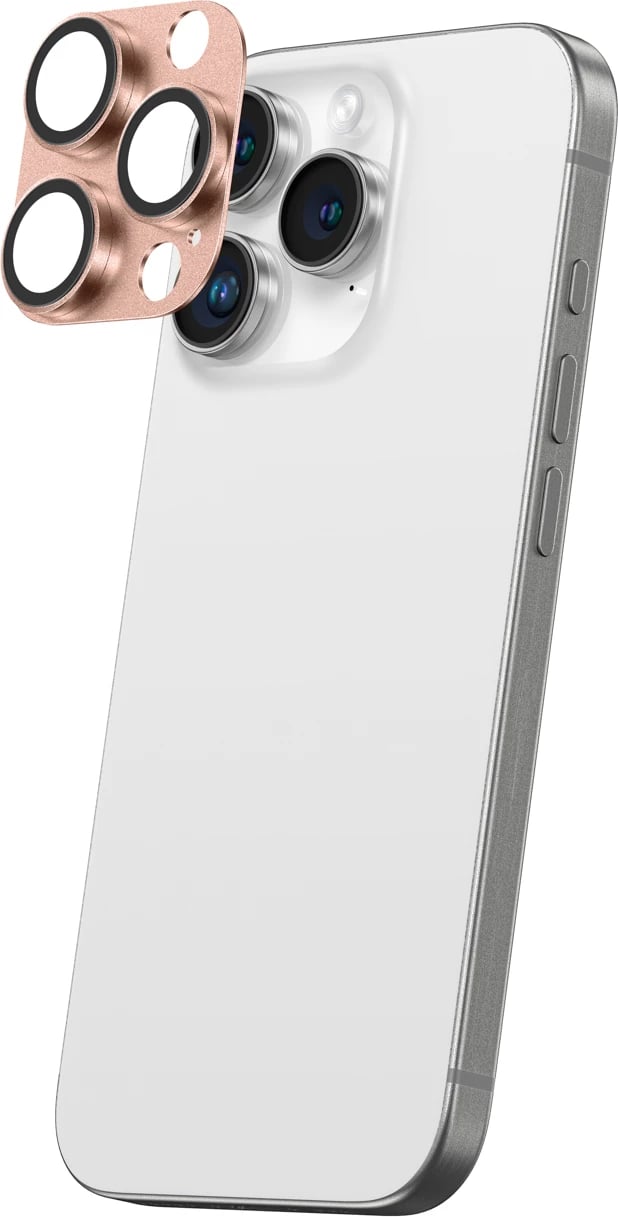 Mbrojtës kamerë AmazingThing Aviation-Grade Alloy me xham të temperuar për iPhone 16 Pro / 16 Pro Max, rozë e artë