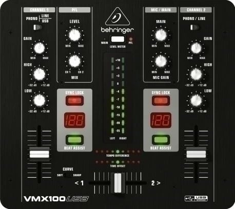 Mikser audio Behringer VMX100USB, 2 kanale, Zi Mikser audio Behringer VMX100USB, 2 kanale, Zi