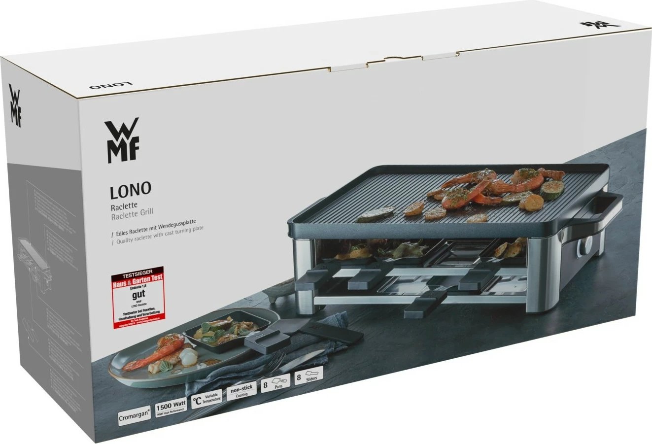 Grill WMF Lono 0415040011, 8 persona, 1500 W, e zezë, krom Grill WMF Lono 0415040011, 8 persona, 1500 W, e zezë, krom