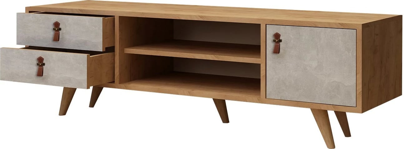 Komodë TV Hanah Home, Seva, ngjyrë lis dhe e bardhë, 120x53x40 cm