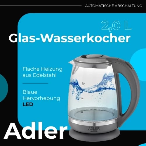 Zierëse elektrike qelqi, Adler AD 1286, 2.0 L, gri