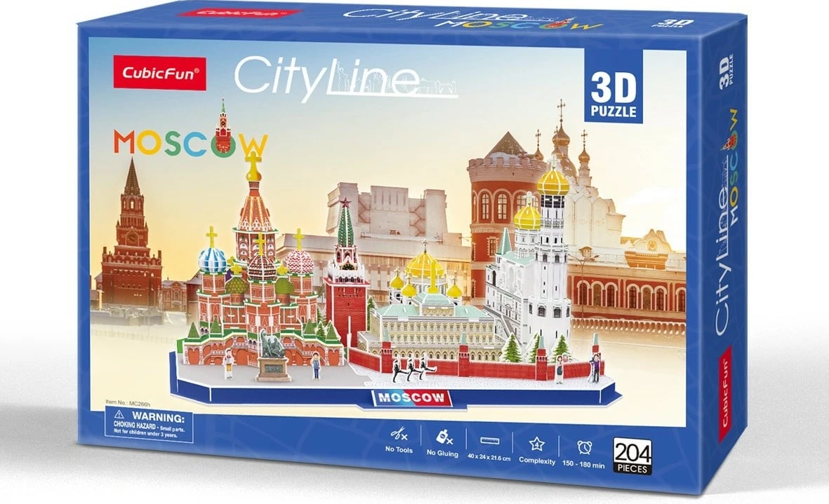Puzzle 3D Cubic Fun City Line Moscow, 204 pjesë