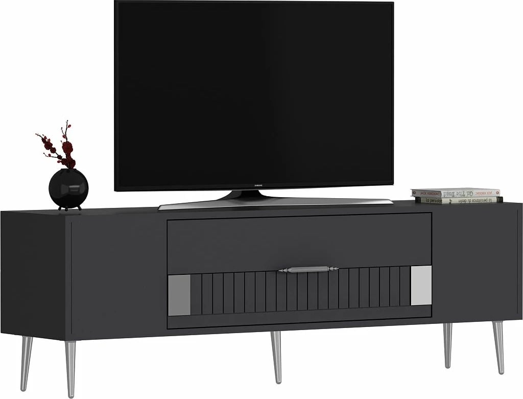 Komodë për TV Skye Decor, Dekolp4, antracit, argjend