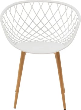 Karrige Ezra e bardhë pp-këmbë metali natyrale 62x42x82cm