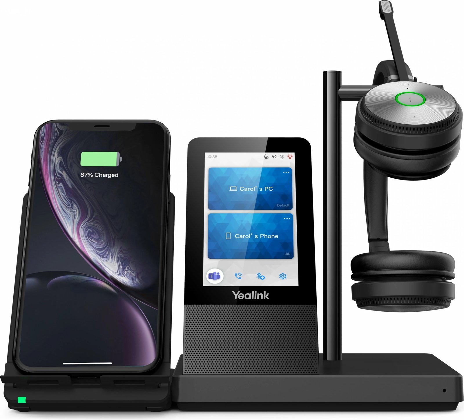 Kufje pa tela Yealink WH66 Dual UC-DECT, Zyrë/Qendra thirrjesh, e zezë Kufje pa tela Yealink WH66 Dual UC-DECT, Zyrë/Qendra thirrjesh, e zezë
