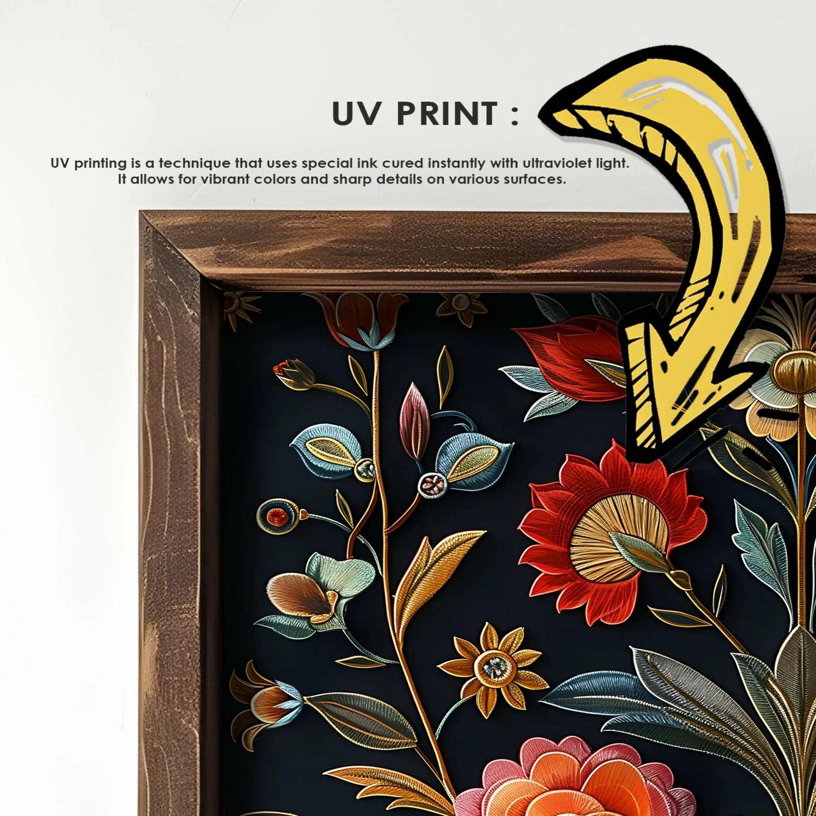 Pikturë dekorative me kornizë MDF, shumëngjyrëshe, Wallity, GE210-L