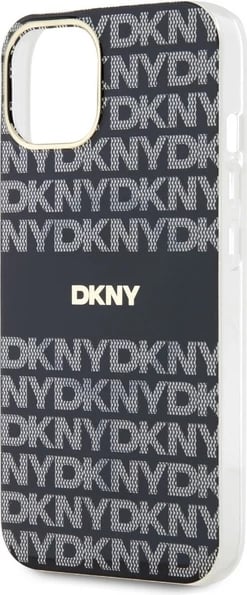 Mbështjellës DKNY IML Mono & Stripe MagSafe për iPhone 15/14/13, e zezë