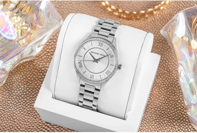 Orë dore për femra Michael Kors Lauryn, argjendi