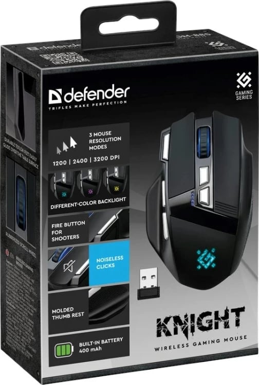 Maus Defender GM-885 Knight RF pa tela, 3200 DPI, i zi