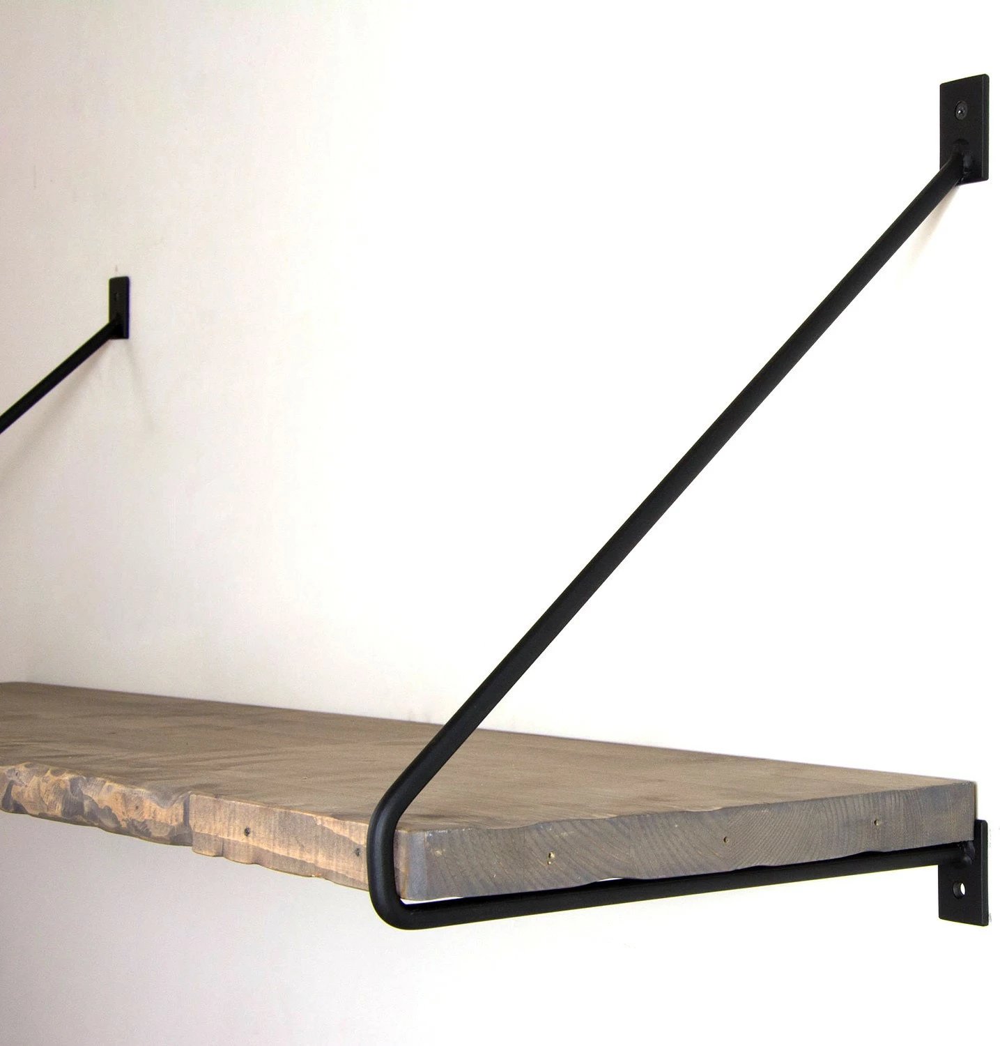 Raft dekorativ prej druri për mur, Hanah Home, Wr038, ngjyrë arre dhe e zezë