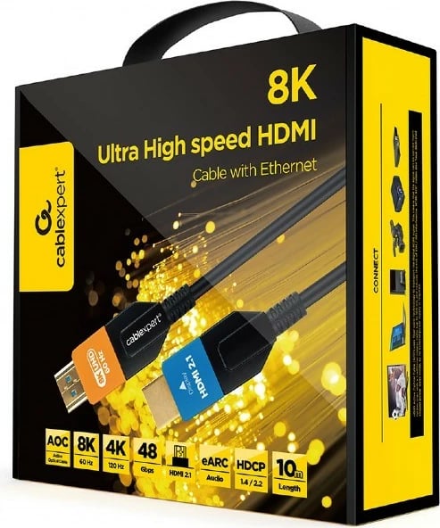 Kabllo HDMI Gembird CC-HDMI8K-AOC-10M, 10m, Ultra High Speed 8K, e zezë