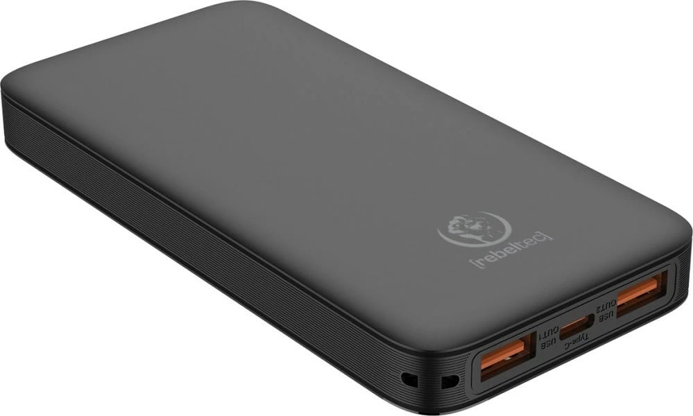 Powerbank Rebeltec P10 LCDPD 10,000mAh me llampë LED, 22.5W, e zezë