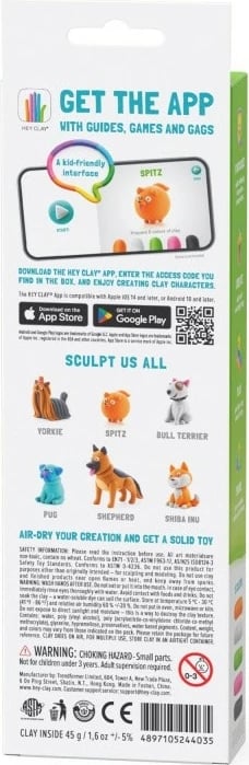 Set modelimi Hey Clay Dog Spitz, Tm Toys, 5 ngjyra