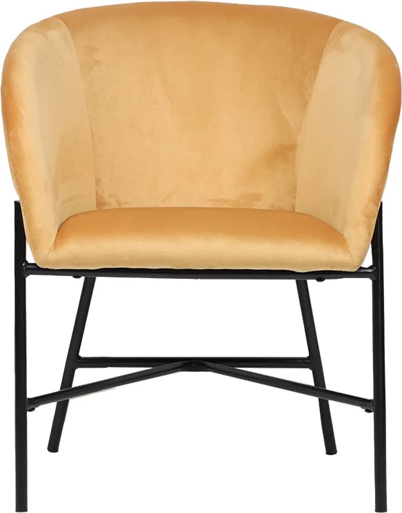 Fotelja Julia kadife e verdhë 61x57x74cm