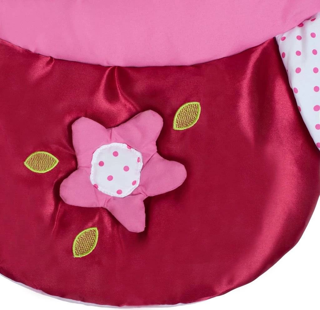 Tapet loje për bebe me hark, PLAYTO Flower Play Blanket, Ø 100 cm, me lodra të shkëputshme, 3m+, rozë