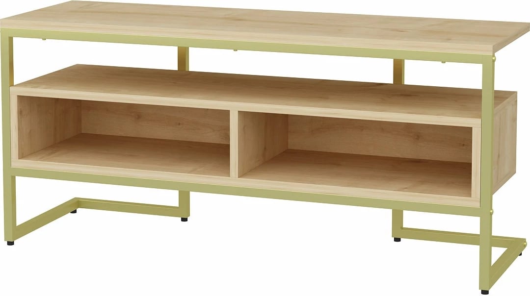 Komodë për TV Skye Decor, Merrion, ngjyrë ari dhe lis