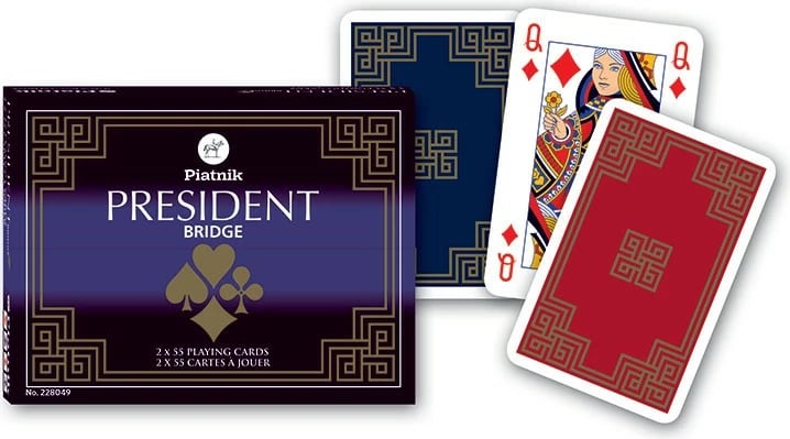 Letra loje Piatnik International President, set 2 kuverta, kuqe/blu