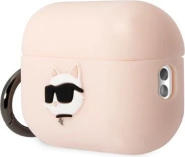 Mbështjellës Karl Lagerfeld KLAP2RUNCHP për AirPods Pro 2, silikon, rozë