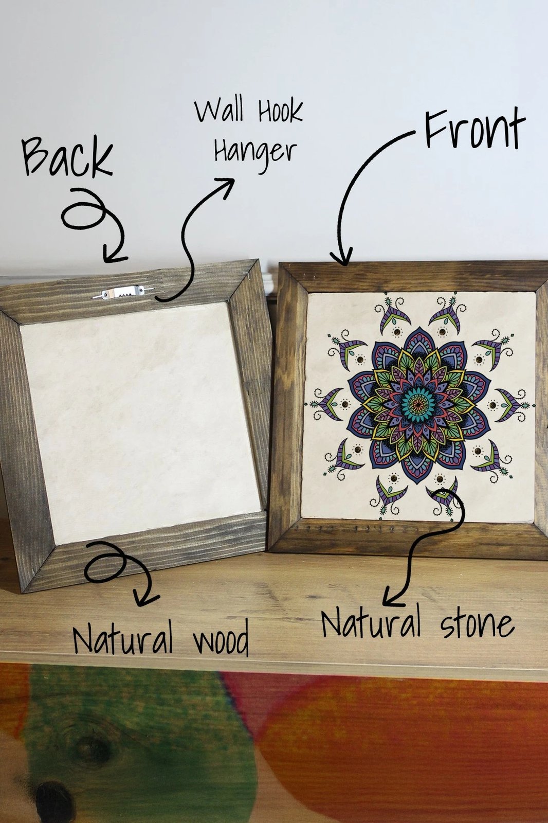 Pikturë dekorative me kornizë, shumëngjyrëshe, Wallity Ersytastablo31 - 26, 26x26cm