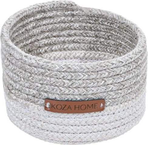 Kuti dekorative, dorëpunuar, e bardhë dhe gri, Evila Originals, 15x13cm