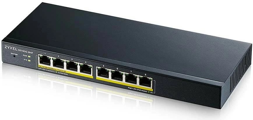 Switch Zyxel GS1900-8HP, 8 porta Gigabit PoE, Desktop, i zi Switch Zyxel GS1900-8HP, 8 porta Gigabit PoE, Desktop, i zi