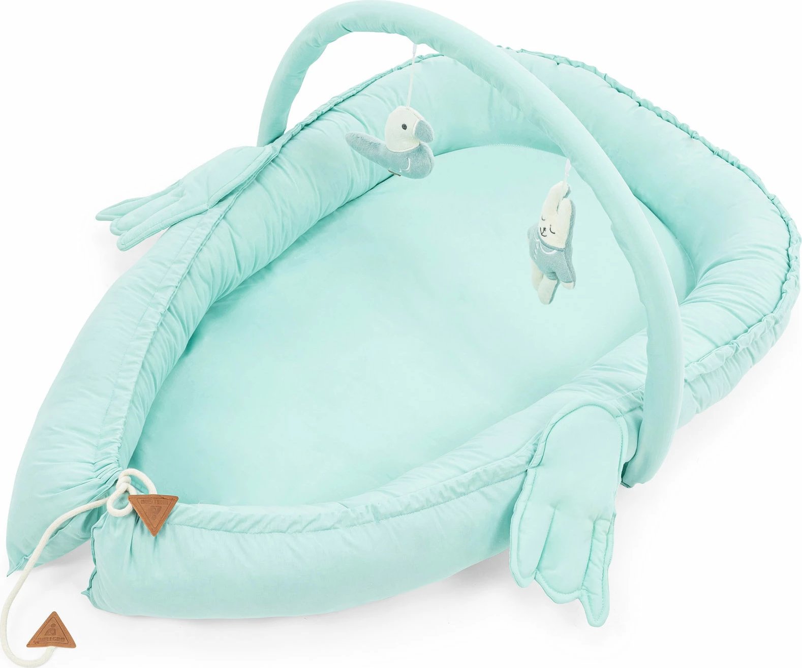 Shtrat për bebe Evila Originals, babynest, ngjyrë mint