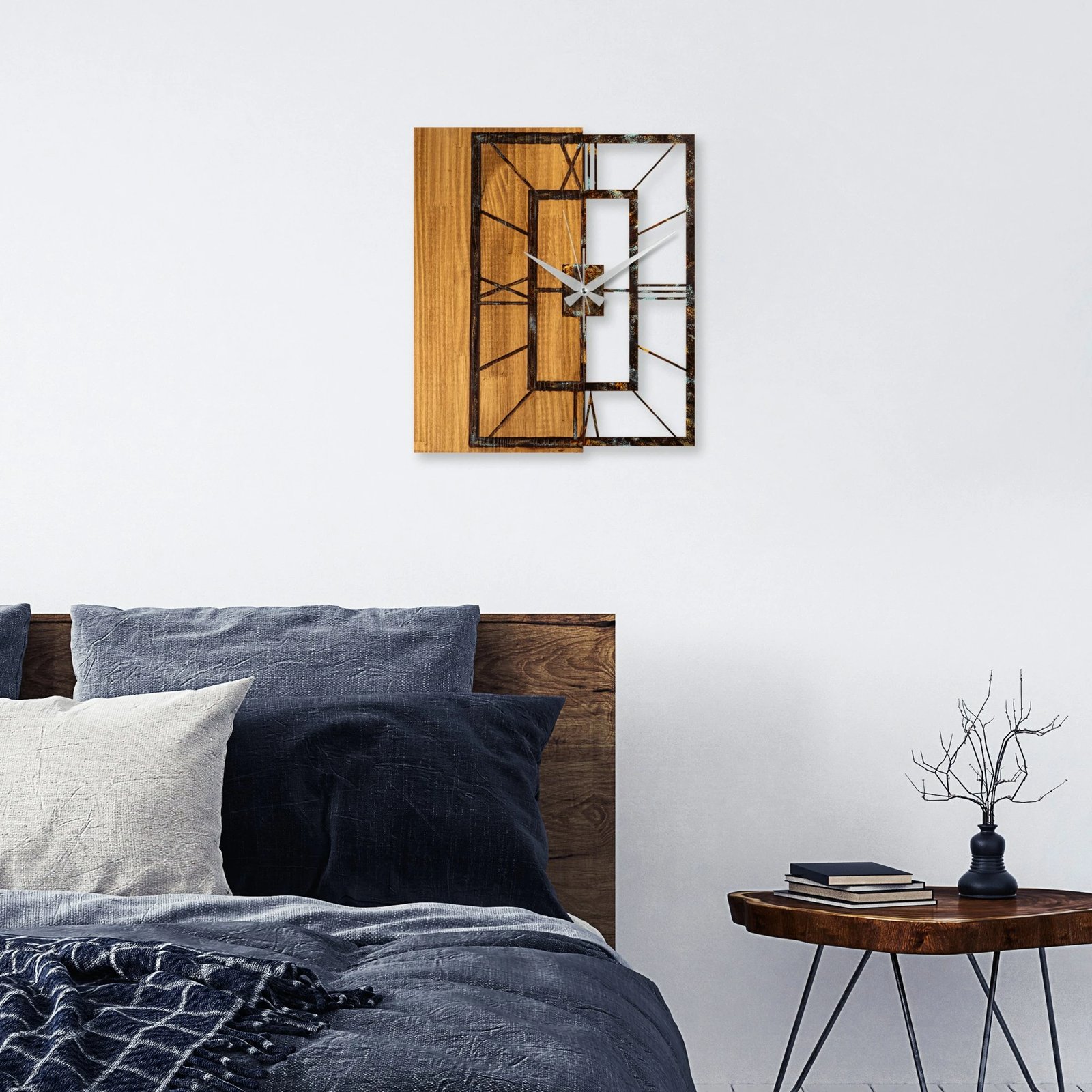 Orë muri dekorative prej druri, Wallity, ngjyrë arre, 37-A, 49x58cm