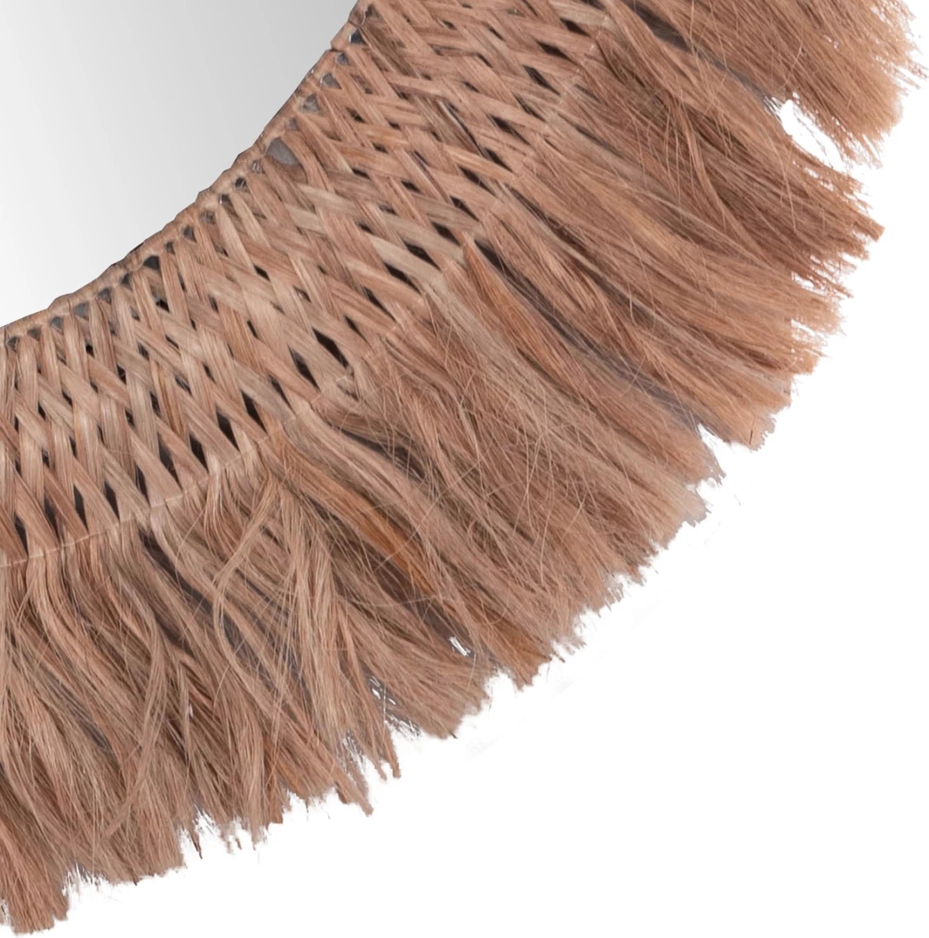 Pasqyrë muri rrethore me fibra abaka, ngjyrë natyrale, 120x4x120cm, FH7747