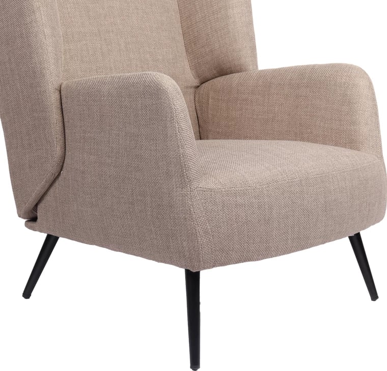 Fotel Mareta, material gri-bezhë, këmbë të zeza, 83x80x99cm