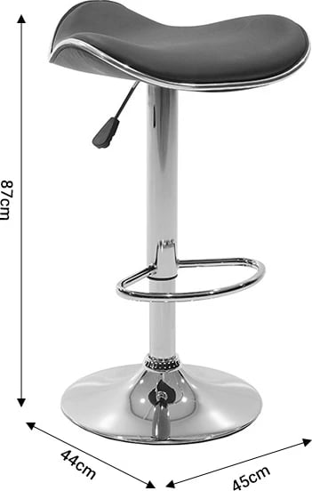 Karrige për bar Enzo palosëse, e bardhë, metal krom, 45x44x87cm, set prej 2 copë