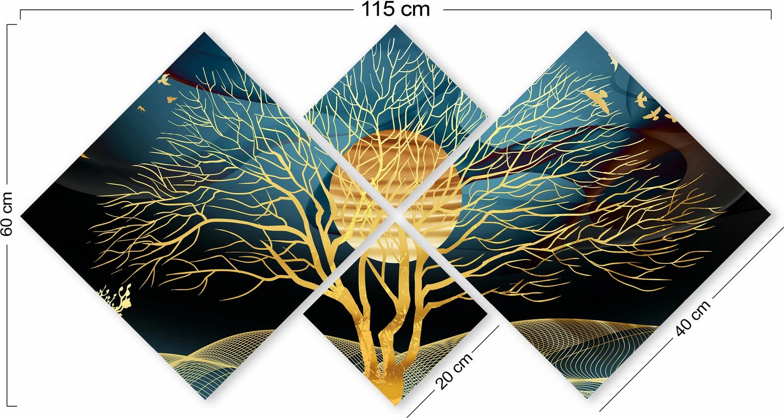 Pikturë dekorative MDF (4 pjesë), Wallity, 4MDF1613489353