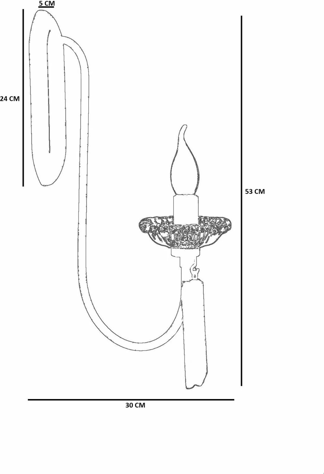 Llambë muri Opviq, 9081-1, ngjyrë e zezë