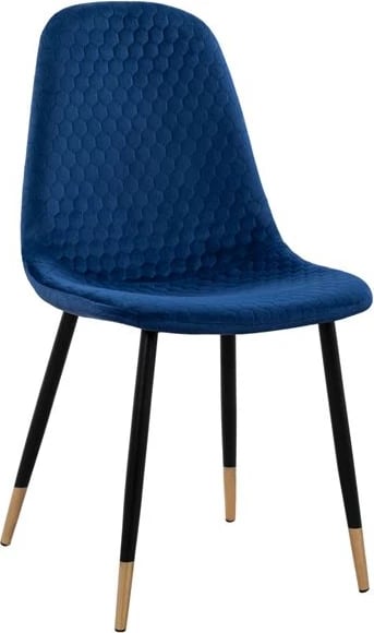 Karrige Lucille FH8552.08 prej kadifeje blu me kornizë metalike 45x56x81cm, set prej 4 copë