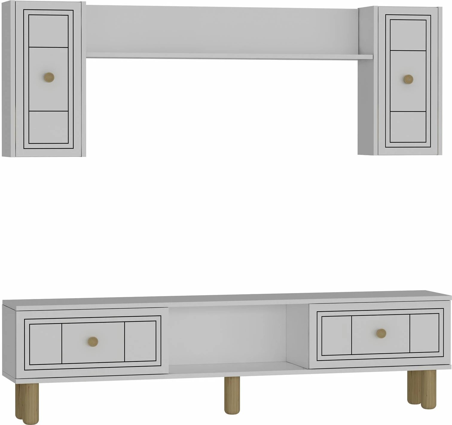 Komodë TV Dario Bohem, ngjyrë e bardhë, Skye Decor