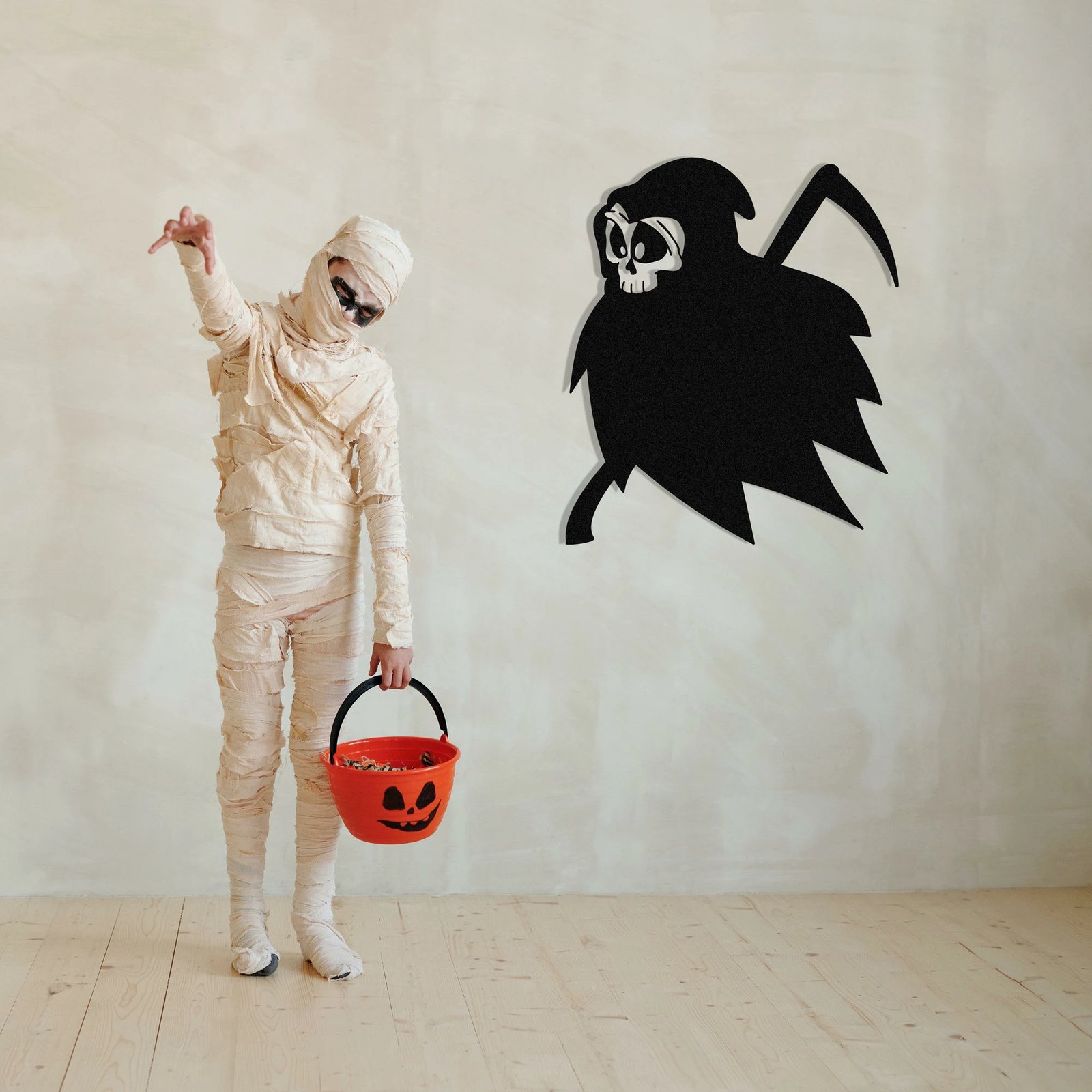 Aksesor muri dekorativ prej metali, Wallity, Halloween 8, ngjyrë e zezë, 45x53cm