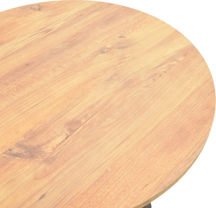 Tavolinë e rrumbullakët Rogue, ngjyrë natyrale, këmbë metalike të zeza, 70x72cm