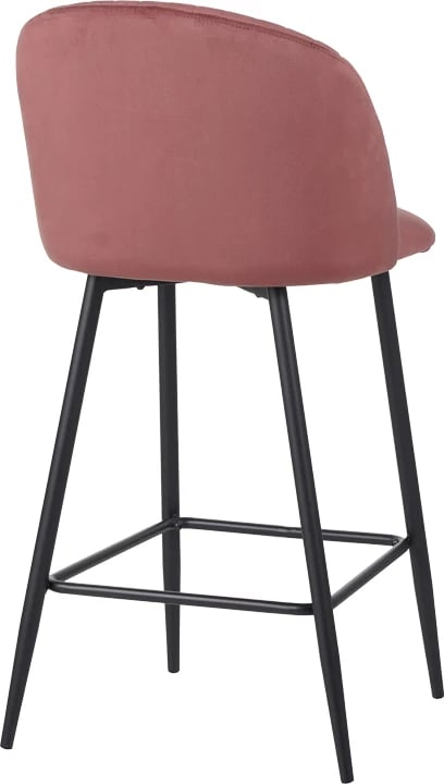 Karrige për bar Barow, kadife, ngjyrë mollë e kalbur, këmbë metali të zeza, 53x46.5x96.5