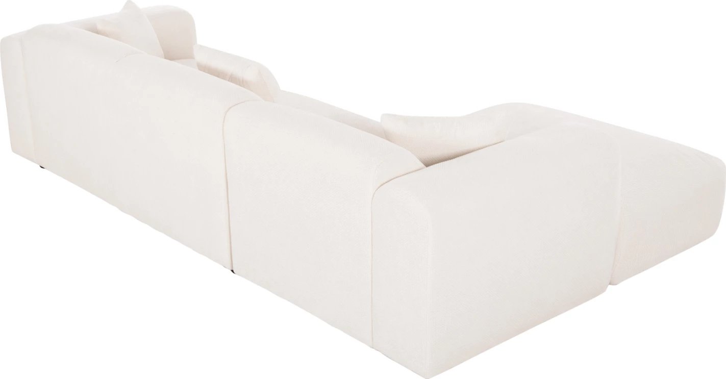 Këndi i divanit BRICKEN FH3275.02L, pëlhurë e bardhë, 110-282x98-160x72H cm
