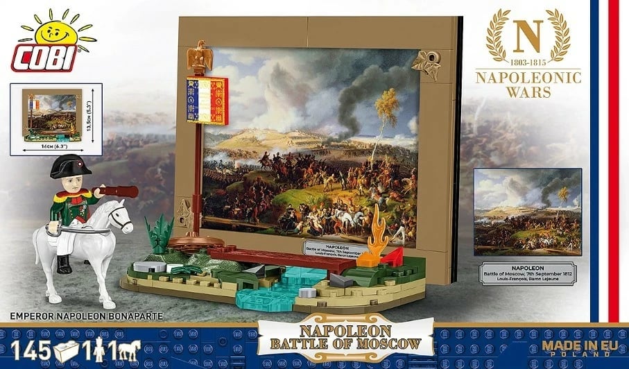 Set blloqesh ndërtimi, Cobi, Napoleon Battle of Moscow Napoleonic Wars 20091, 145 elemente, mini dioramë, plastikë