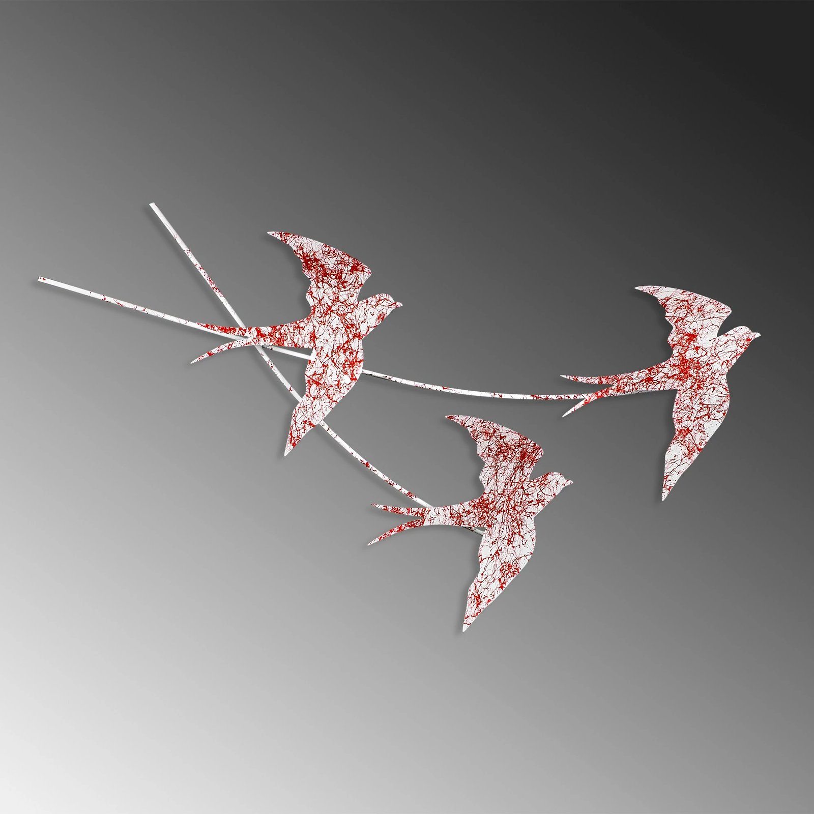 Aksesor dekorativ metalik për mur, Wallity, Wallow 5, shumëngjyrësh, 42x70cm