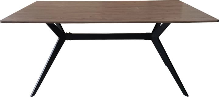 Tavolinë drejtkëndëshe Ezali, ngjyrë arre, këmbë metalike të zeza, 160x90x75cm