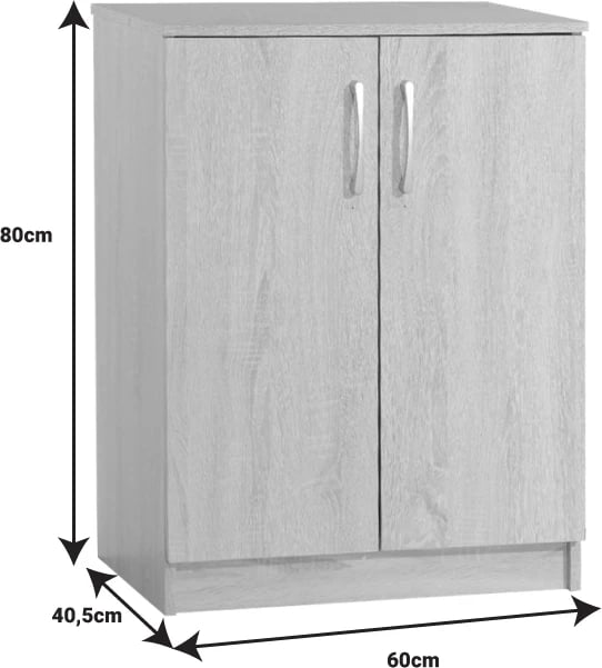 Dollap këpucësh Shordo, ngjyrë e bardhë-lisi, 60x40.5x80cm